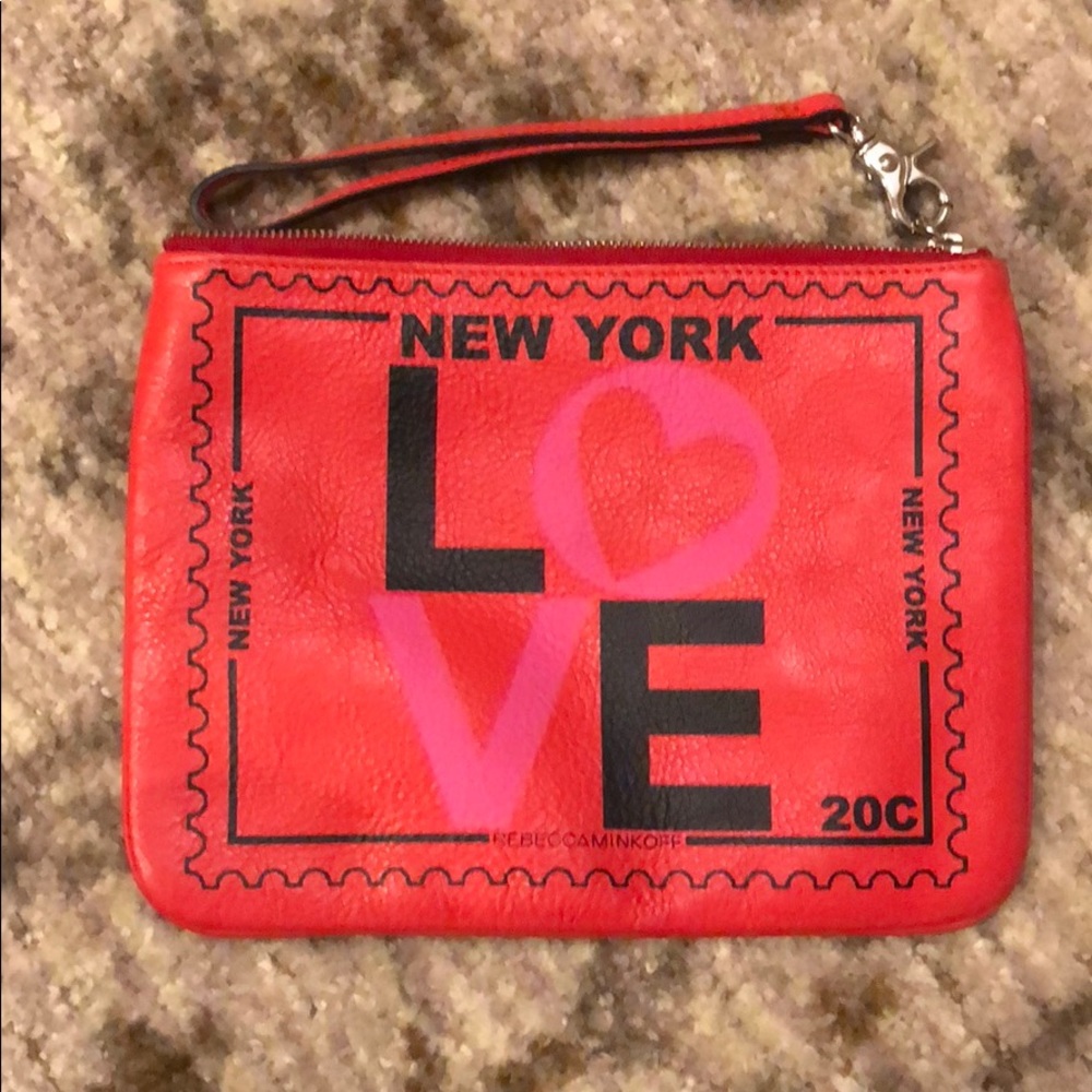Rebecca Minkoff- Red Love New York Leather Clutch - Picture 2 of 4